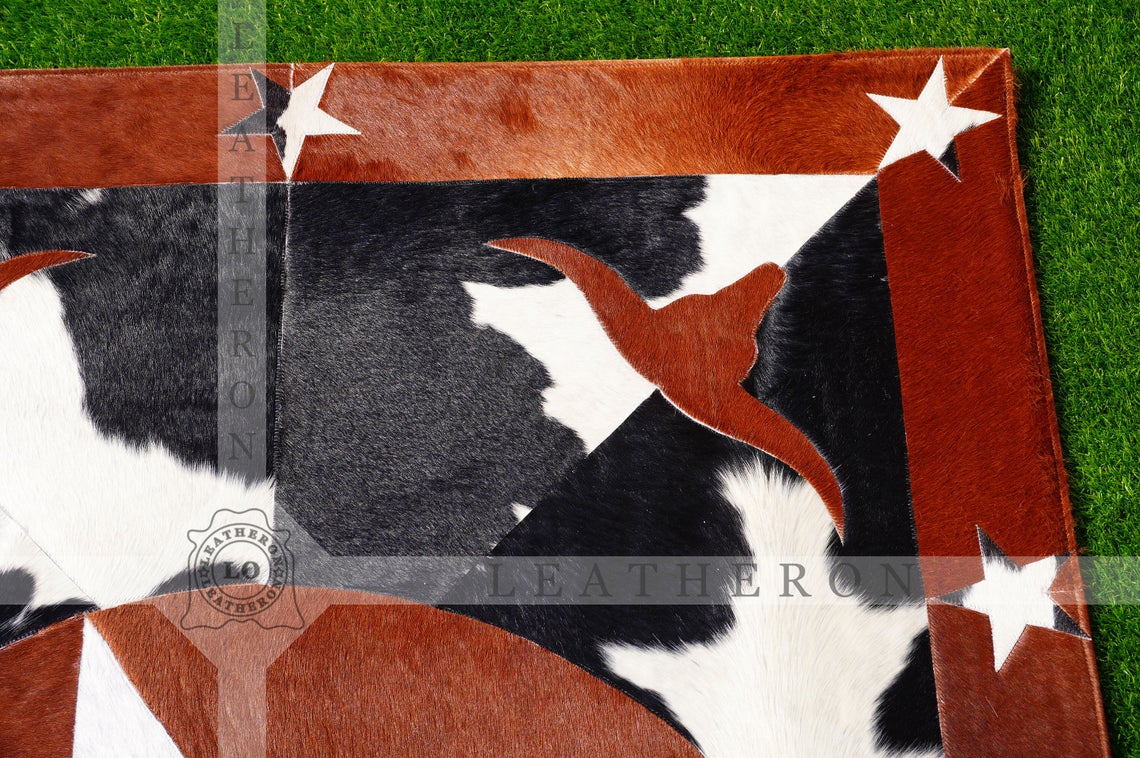 Exact As Picture (6 X 4 ft.) HANDMADE 100% Natural COWHIDE RUG | Patchwork Cowhide Area Rug | PR63