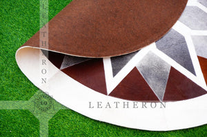 HANDMADE 100% Natural COWHIDE PATCHWORK AREA RUG | Hair on Leather Cowhide Carpet | PR116