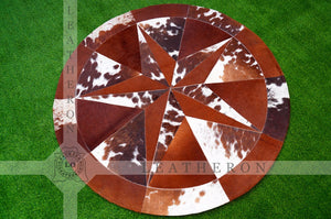 Exact As Picture ( 5 X 5 ft.) HANDMADE 100% Natural COWHIDE RUG | Patchwork Cowhide Area Rug | Hair on Leather Cowhide Carpet | PR114