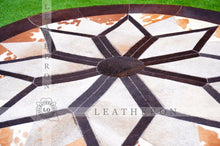 Load image into Gallery viewer, Exact As Picture ( 5 X 5 ft.) HANDMADE 100% Natural COWHIDE RUG | Patchwork Cowhide Area Rug | Hair on Leather Cowhide Carpet | PR113
