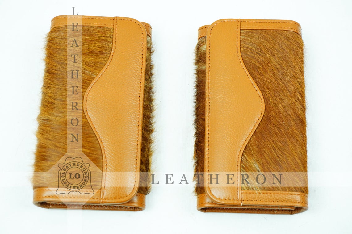 100% Natural Cowhide Clutch Wallet | Real Hair on Leather Clutch Purse | Genuine Cow Skin Leather Clutch Pouch