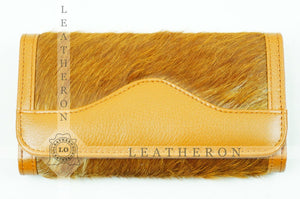 100% Natural Cowhide Clutch Wallet | Real Hair on Leather Clutch Purse | Genuine Cow Skin Leather Clutch Pouch