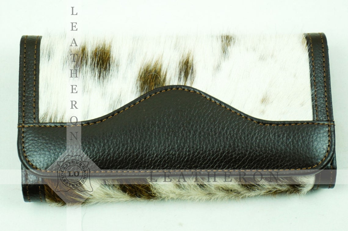 100% Natural Cowhide Clutch Wallet | Real Hair on Leather Clutch Purse | Genuine Cow Skin Leather Clutch Pouch | BCL 69