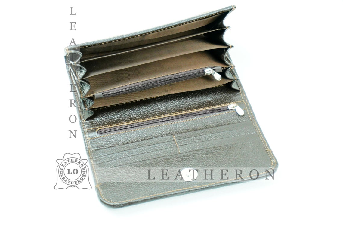 100% Natural Cowhide Clutch Wallet | Real Hair on Leather Clutch Purse | Genuine Cow Skin Leather Clutch Pouch