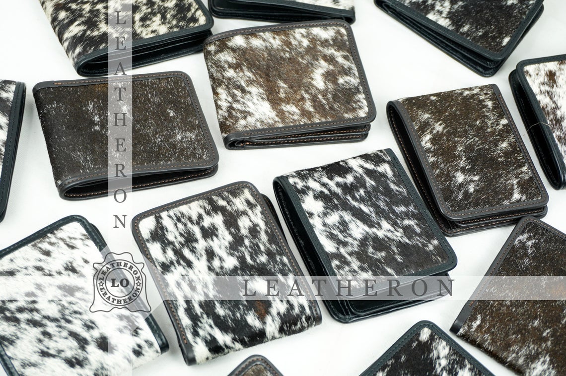 Trifold Cowhide Wallets!! 100% Natural Hair on Cowhide Leather Trifold Wallets | Real Hair on Cow Skin Leather Trifold Purses and Wallets