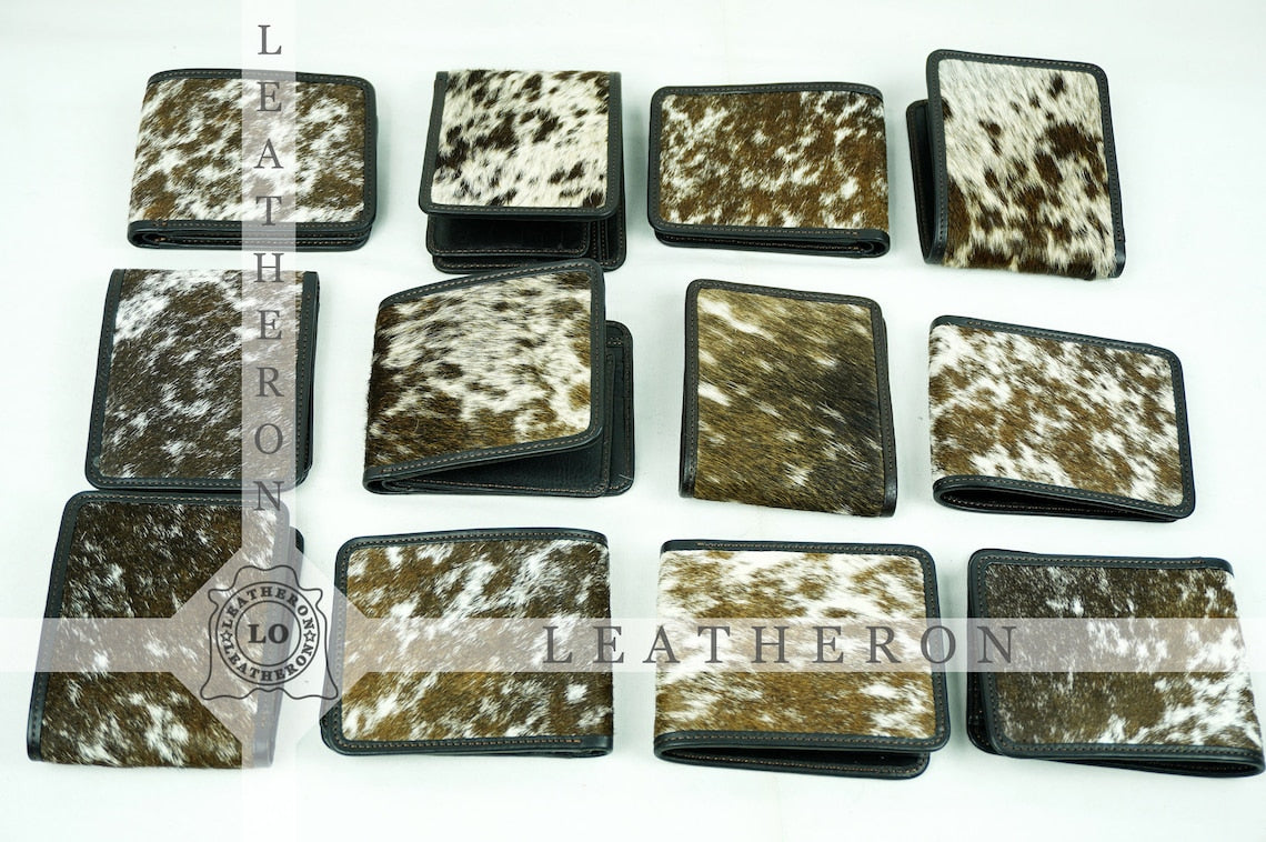 Trifold Cowhide Wallets!! 100% Natural Hair on Cowhide Leather Trifold Wallets | Real Hair on Cow Skin Leather Trifold Purses and Wallets