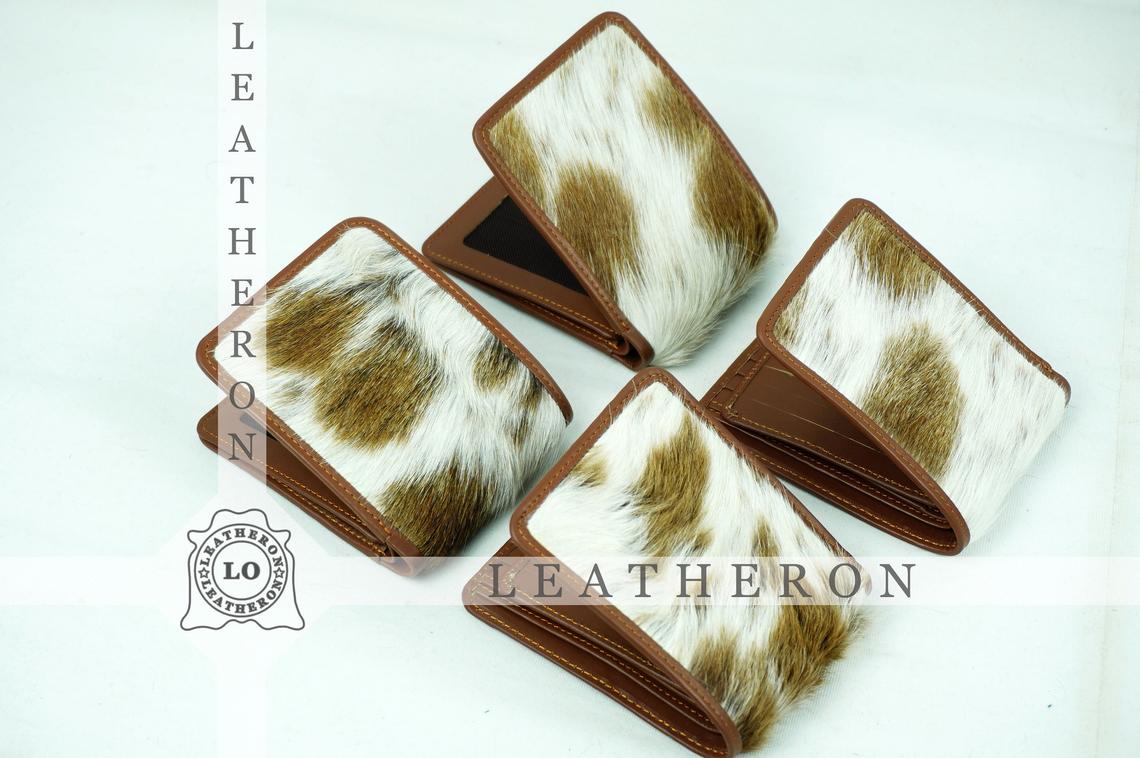 Trifold Cowhide Wallets!! 100% Natural Hair on Cowhide Leather Trifold Wallets | Real Hair on Cow Skin Leather Trifold Purses and Wallets