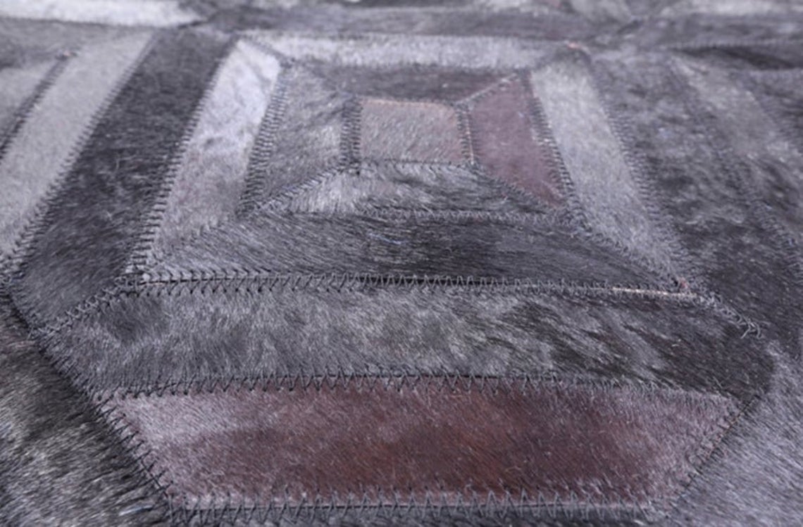 HANDMADE 100% Natural COWHIDE RUG | Patchwork Cowhide Area Rug | Real Cowhide Hallway Runner | Hair on Leather Cowhide Carpet | PR53