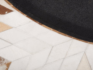 HANDMADE 100% Natural Patchwork Cowhide Area Rug | Hair on Leather Cowhide Carpet | PR124