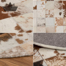 Load image into Gallery viewer, HANDMADE 100% Natural COWHIDE PATCHWORK AREA RUG | Hair on Leather Carpet | PR97
