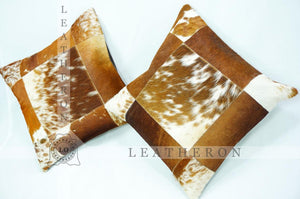Natural Cowhide Pillow Covers Hair on Leather Pillow Cases Real Cow Skin Cushion Covers | PLW 213