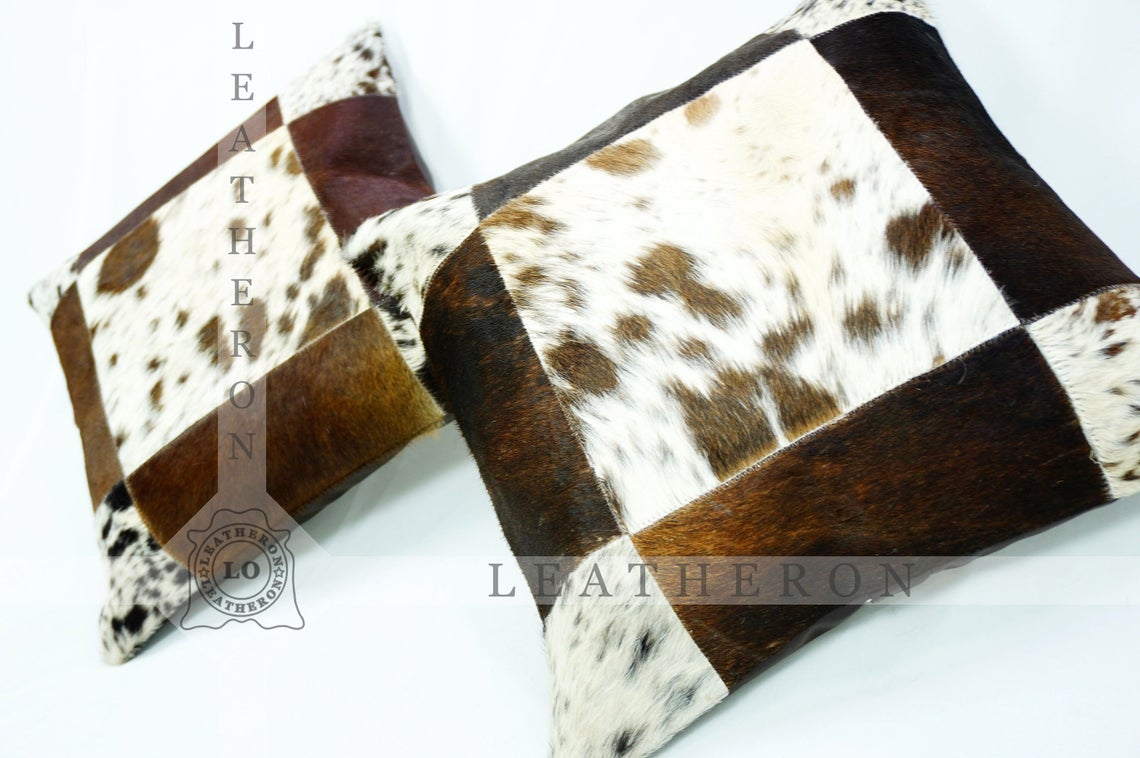 Natural Cowhide Pillow Covers Hair on Leather Pillow Cases Real Cow Skin Cushion Covers | PLW 210