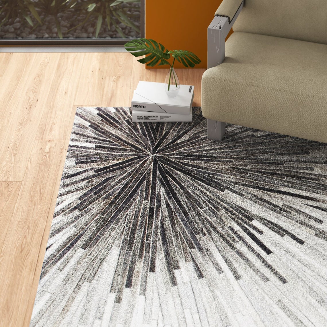 HANDMADE 100% Natural COWHIDE RUG | Patchwork Cowhide Area Rug | Real Cowhide Hallway Runner | Hair on Leather Cowhide Carpet | PR11