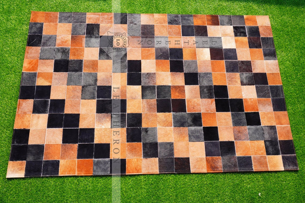 Exact As Picture (6 X 4 ft.) HANDMADE 100% Natural COWHIDE RUG | Patchwork Cowhide Area Rug | PR66