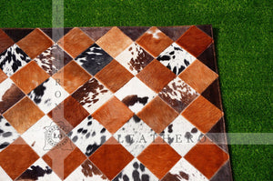 Exact As Picture (6 X 4 ft.) HANDMADE 100% Natural COWHIDE RUG | Patchwork Cowhide Area Rug | PR64
