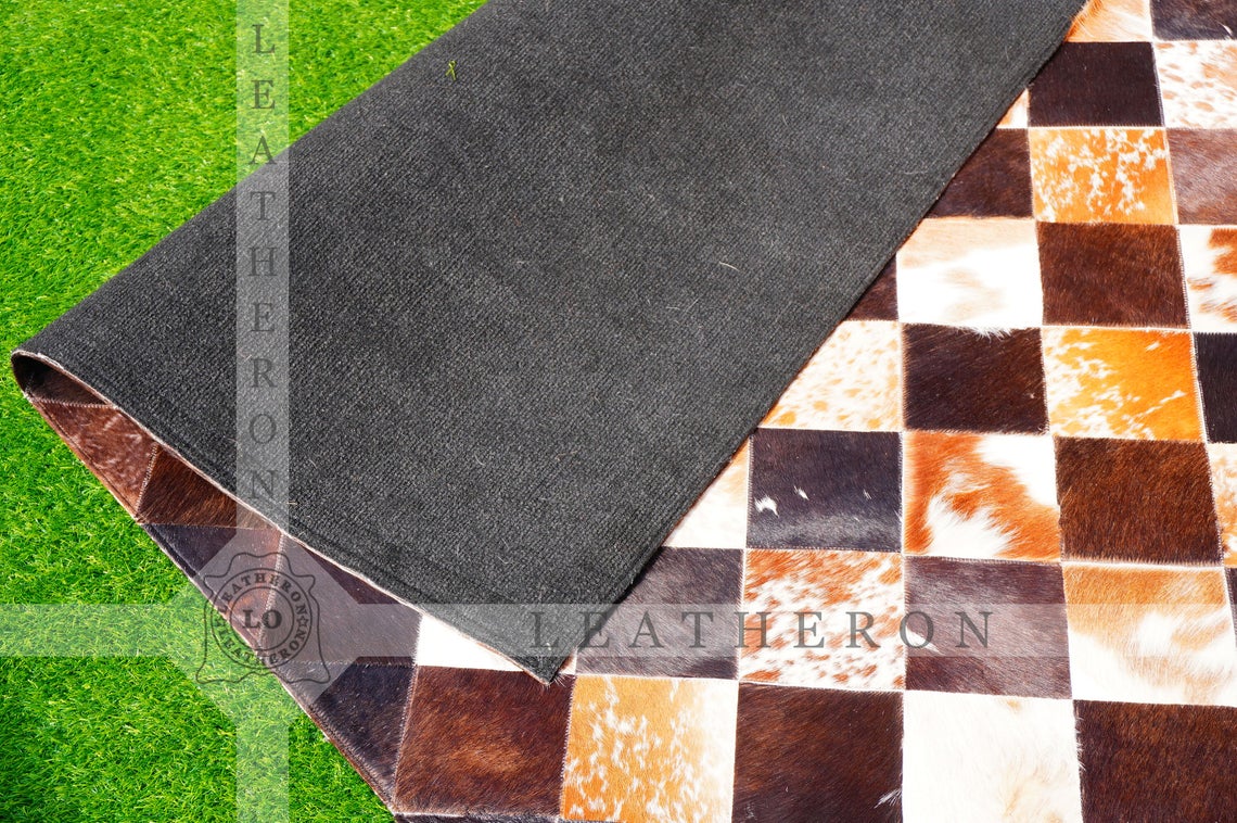 Exact As Picture (6 X 4 ft.) HANDMADE 100% Natural COWHIDE RUG | Patchwork Cowhide Area Rug | PR62