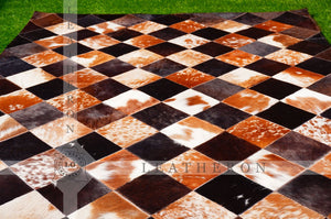 Exact As Picture (6 X 4 ft.) HANDMADE 100% Natural COWHIDE RUG | Patchwork Cowhide Area Rug | PR62
