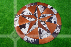 Exact As Picture (4 X 4 ft.) HANDMADE 100% Natural COWHIDE RUG | Patchwork Cowhide Area Rug | Hair on Leather Cowhide Carpet | PR123