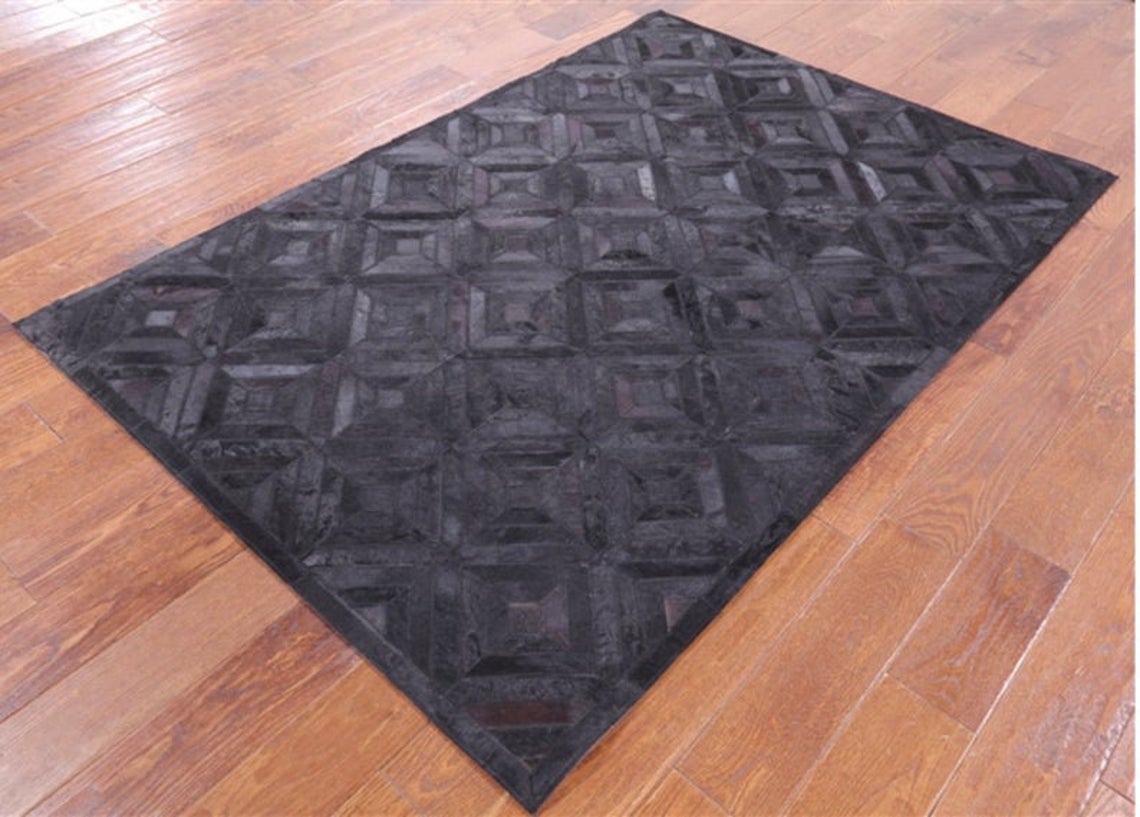 HANDMADE 100% Natural COWHIDE RUG | Patchwork Cowhide Area Rug | Real Cowhide Hallway Runner | Hair on Leather Cowhide Carpet | PR53