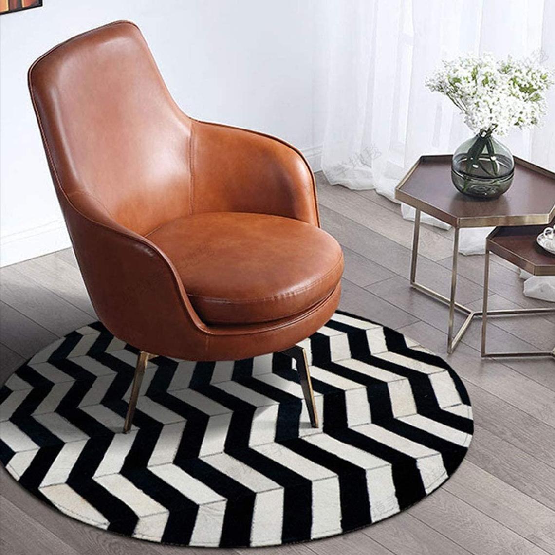 HANDMADE 100% Natural Patchwork Cowhide Area Rug | Hair on Leather Cowhide Carpet | PR129