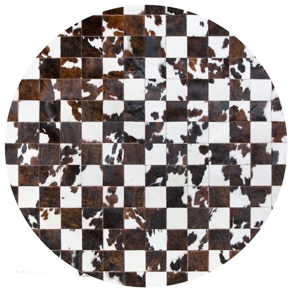 HANDMADE 100% Natural Patchwork Cowhide Area Rug | Hair on Leather Cowhide Carpet | PR83