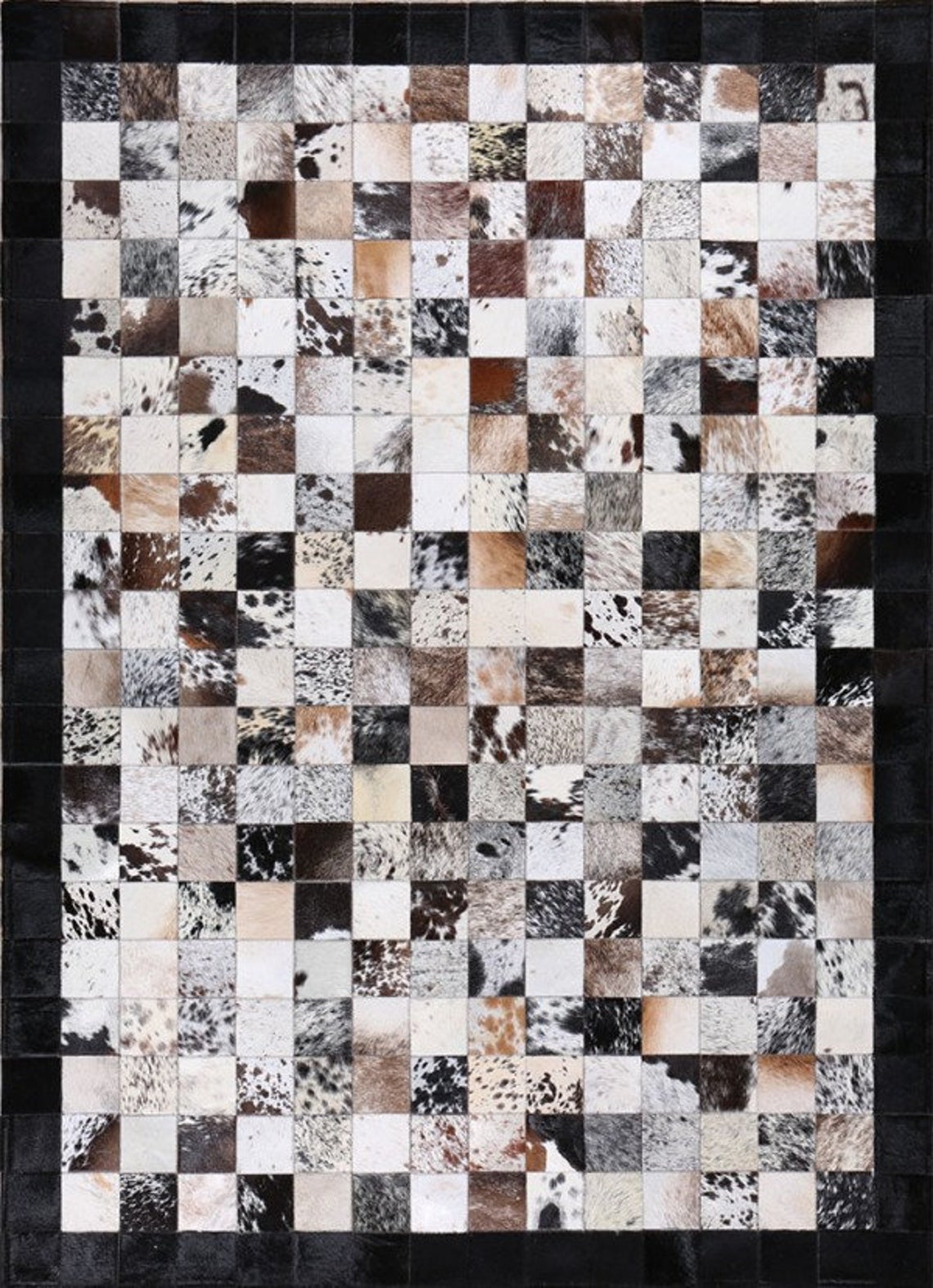 HANDMADE 100% Natural COWHIDE RUG | Patchwork Cowhide Area Rug | Real Cowhide Hallway Runner | Hair on Leather Cowhide Carpet | PR12