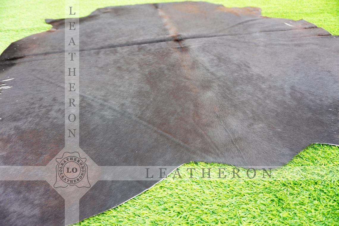 EXACT As Photo ( 5 X 5 ft ), Pure Black COWHIDE RUG | 100% Natural Cowhide Area Rug | Genuine Hair-on Leather Cow Hide Rug | C392