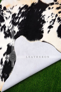 Exact As Photo (4.3 x 4.7 ft ), Black White COWHIDE RUG | 100% Natural Cowhide Area Rug | Genuine Hair-on Leather Cow Hide Rug | C445