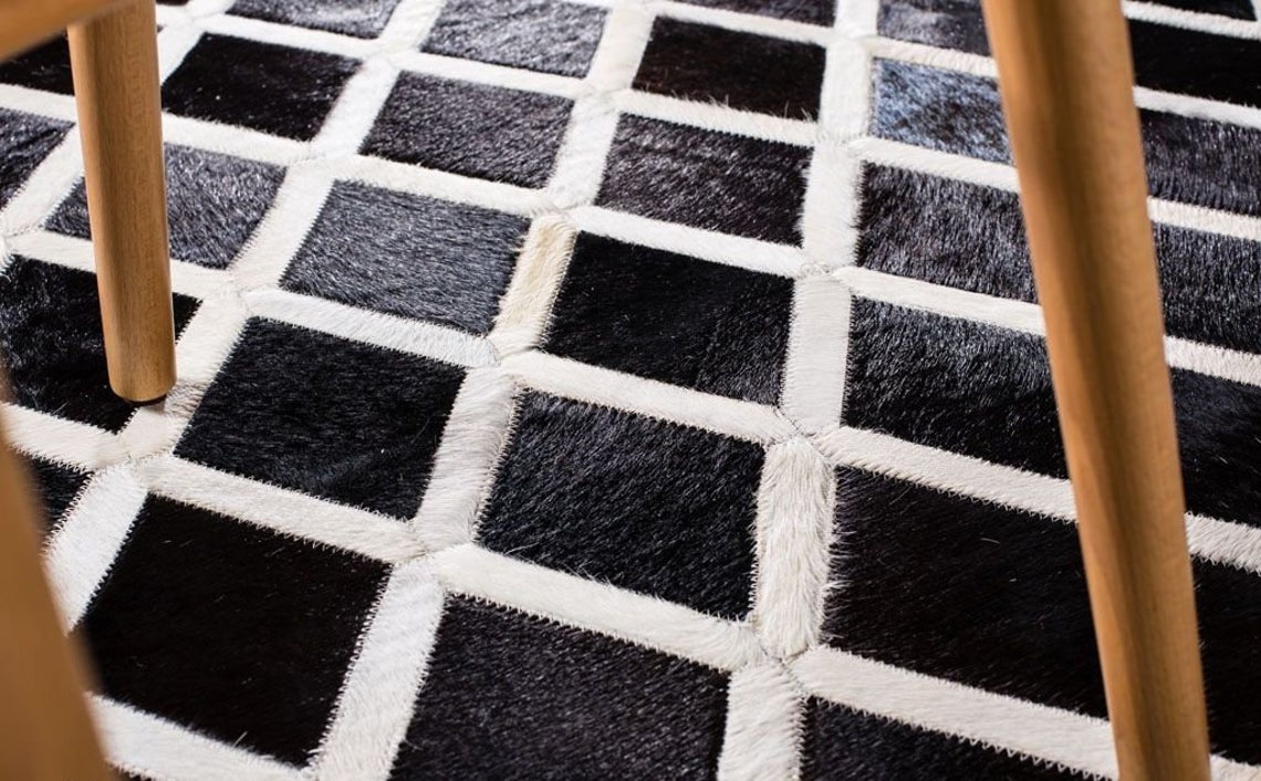 HANDMADE 100% Natural COWHIDE RUG | Patchwork Cowhide Area Rug | Real Cowhide Hallway Runner | Hair on Leather Cowhide Carpet | PR74