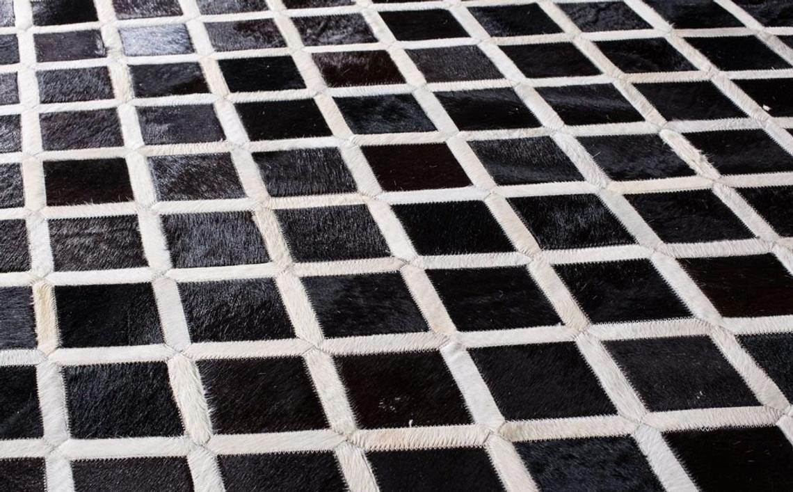 HANDMADE 100% Natural COWHIDE RUG | Patchwork Cowhide Area Rug | Real Cowhide Hallway Runner | Hair on Leather Cowhide Carpet | PR74