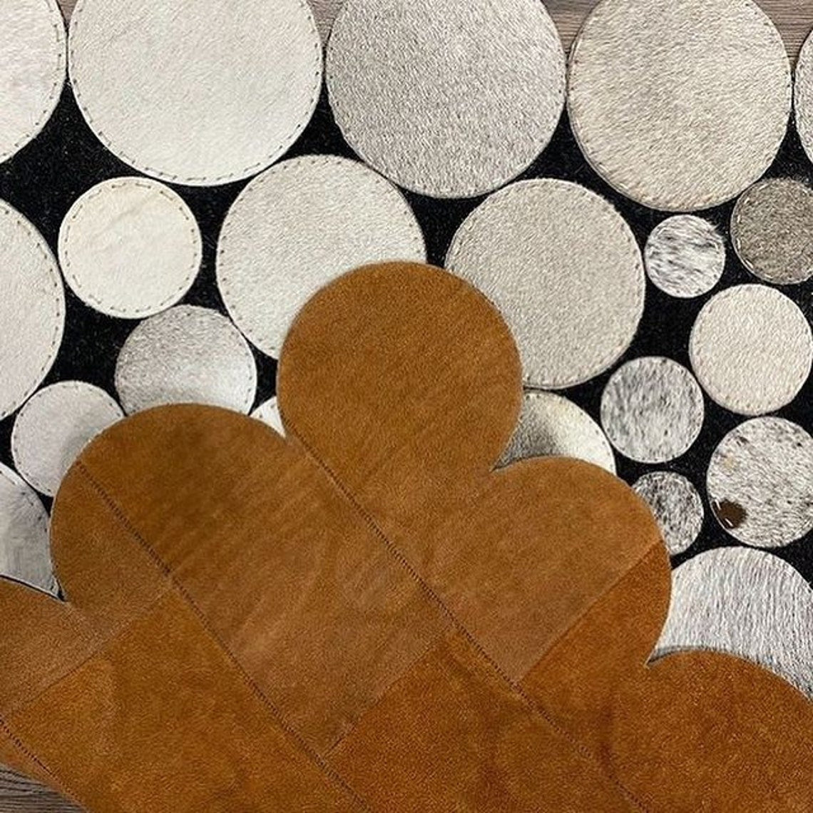 HANDMADE 100% Natural Patchwork COWHIDE RUG | Real Cowhide Hallway Runner | Hair on Leather Carpet | PR139