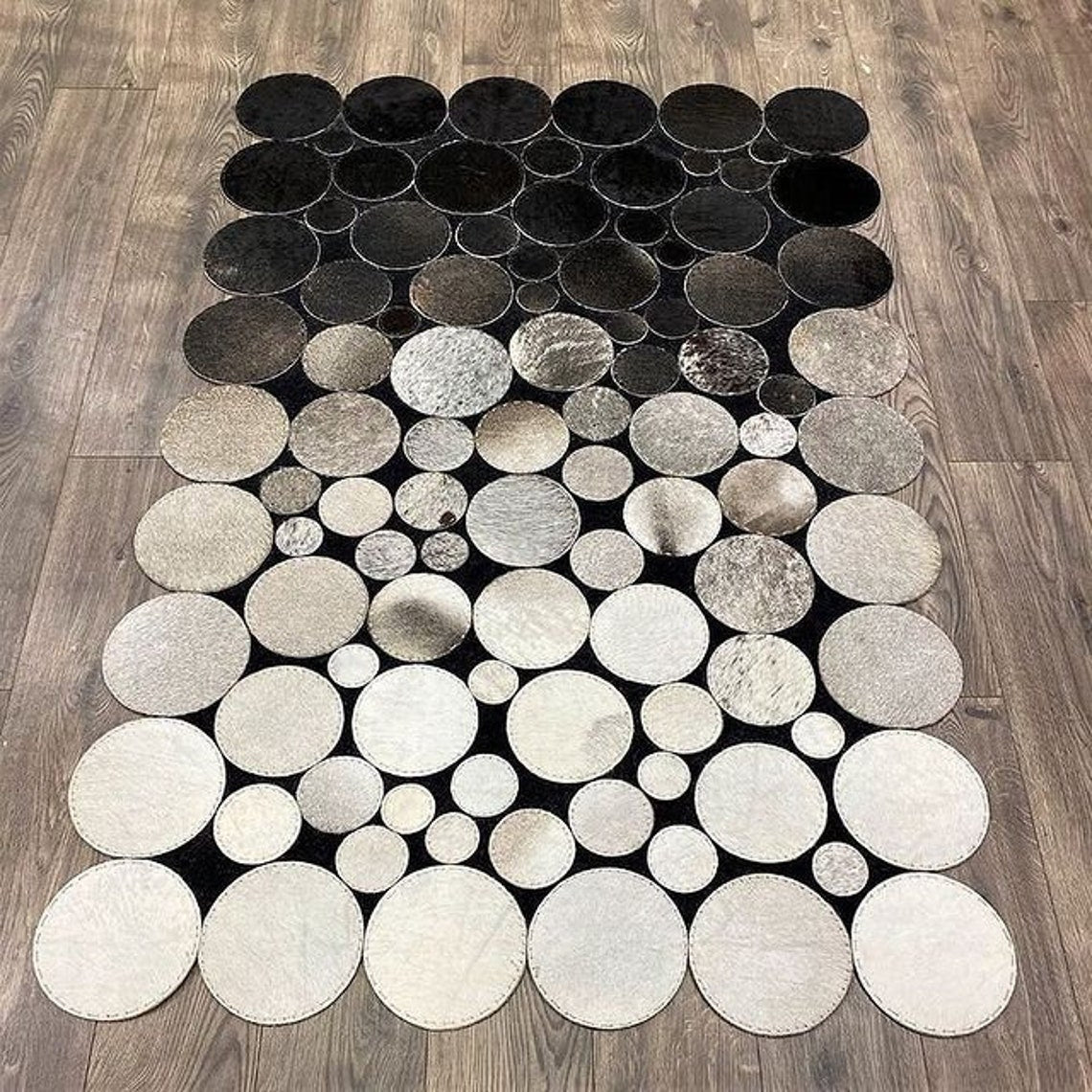 HANDMADE 100% Natural Patchwork COWHIDE RUG | Real Cowhide Hallway Runner | Hair on Leather Carpet | PR139