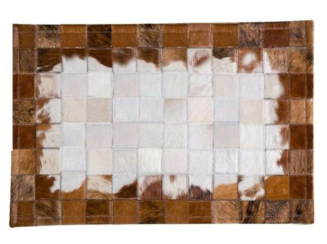 HANDMADE 100% Natural COWHIDE RUG | Patchwork Cowhide Area Rug | Real Cowhide Hallway Runner | Hair on Leather Cowhide Carpet | PR16