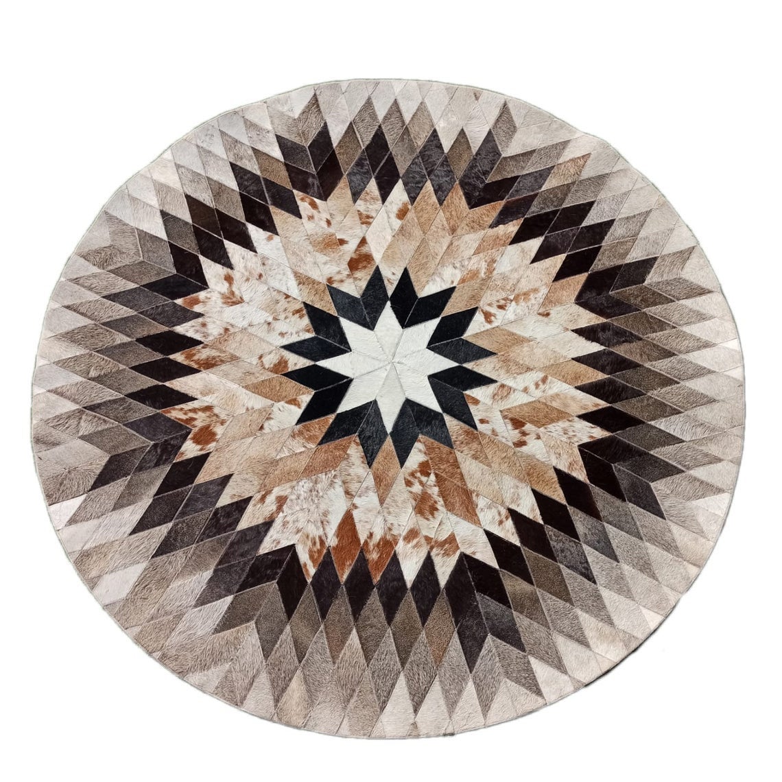 HANDMADE 100% Natural Patchwork Cowhide Area Rug | Hair on Leather Cowhide Carpet | PR81