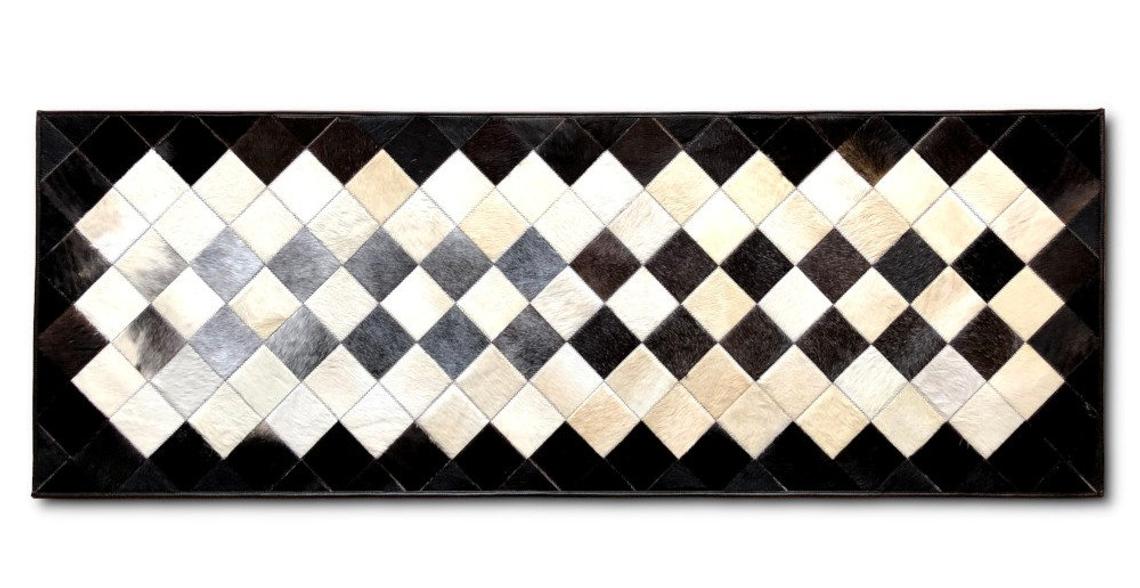 HANDMADE 100% Natural COWHIDE RUG | Patchwork Cowhide Area Rug | Real Cowhide Hallway Runner | Hair on Leather Cowhide Carpet | PR59