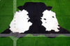 XLARGE ( 6 X 7 ft ), Panda Black White COWHIDE RUG | 100% Natural Cowhide Area Rug | Hair-on Leather Cow Hide Rug | C379 - Exact As Photo