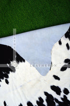 Load image into Gallery viewer, LARGE ( 6 X 5.4 ft ), Black White COWHIDE RUG | 100% Natural Cowhide Area Rug | Real Hair-on Leather Cow Hide Rug | C426 - Exact As Photo
