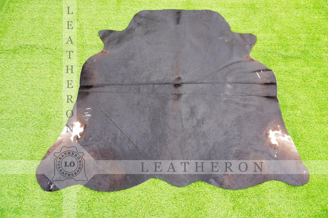EXACT As Photo ( 5 X 5 ft ), Pure Black COWHIDE RUG | 100% Natural Cowhide Area Rug | Genuine Hair-on Leather Cow Hide Rug | C392