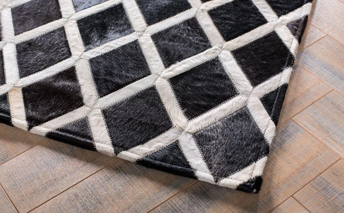HANDMADE 100% Natural COWHIDE RUG | Patchwork Cowhide Area Rug | Real Cowhide Hallway Runner | Hair on Leather Cowhide Carpet | PR74