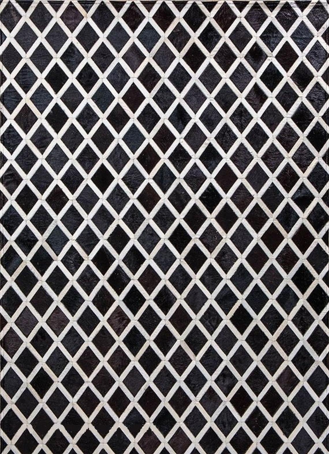 HANDMADE 100% Natural COWHIDE RUG | Patchwork Cowhide Area Rug | Real Cowhide Hallway Runner | Hair on Leather Cowhide Carpet | PR74