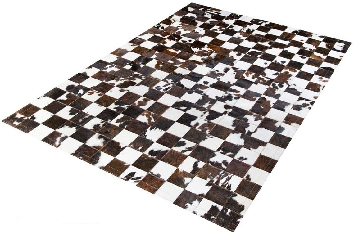HANDMADE 100% Natural COWHIDE RUG | Patchwork Cowhide Area Rug | Real Cowhide Hallway Runner | Hair on Leather Cowhide Carpet | PR76