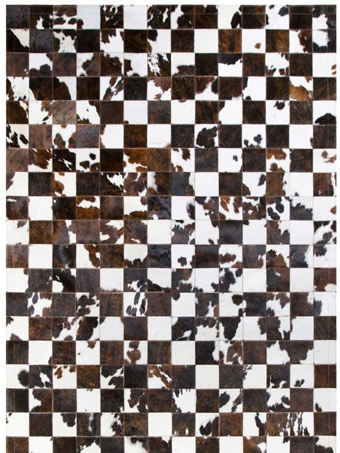 HANDMADE 100% Natural COWHIDE RUG | Patchwork Cowhide Area Rug | Real Cowhide Hallway Runner | Hair on Leather Cowhide Carpet | PR76