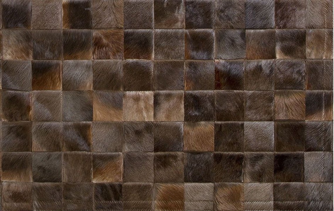 HANDMADE 100% Natural COWHIDE RUG | Patchwork Cowhide Area Rug | Real Cowhide Hallway Runner | Hair on Leather Cowhide Carpet | PR6