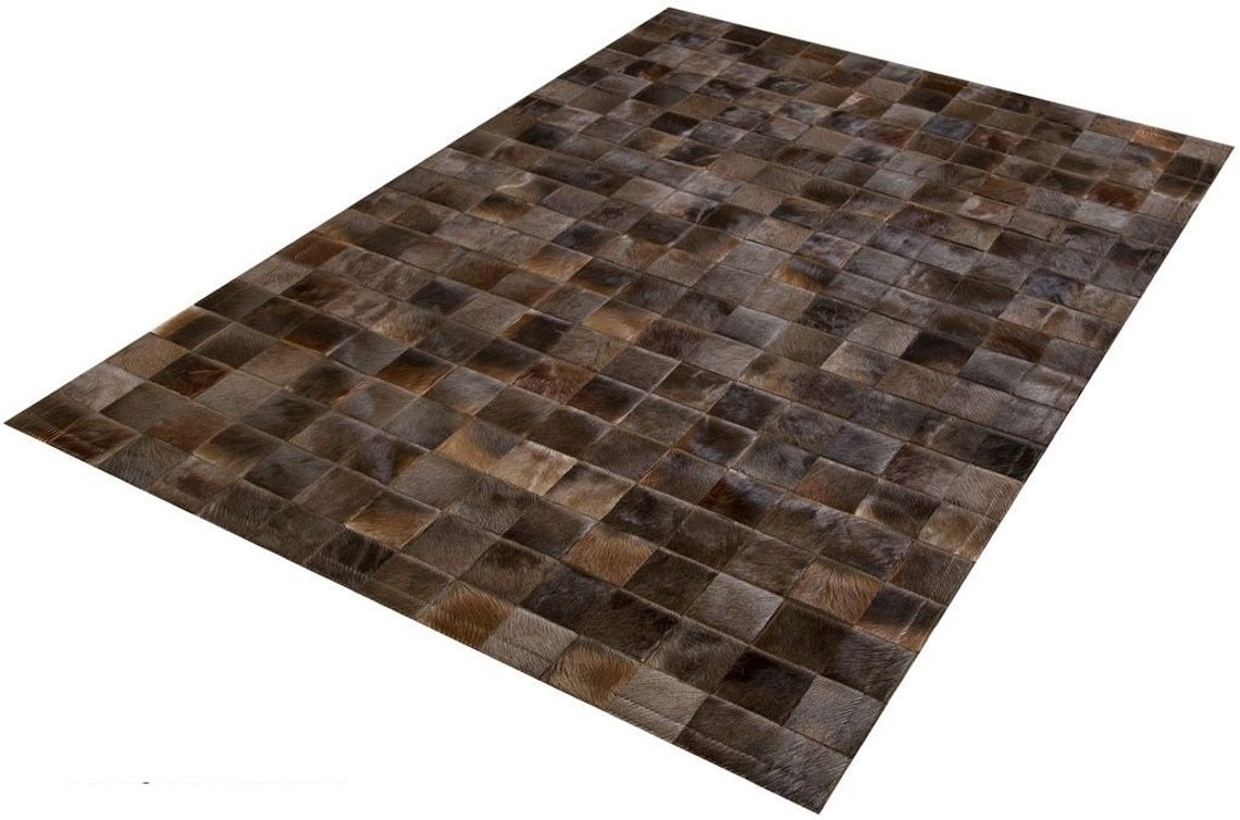 HANDMADE 100% Natural COWHIDE RUG | Patchwork Cowhide Area Rug | Real Cowhide Hallway Runner | Hair on Leather Cowhide Carpet | PR6