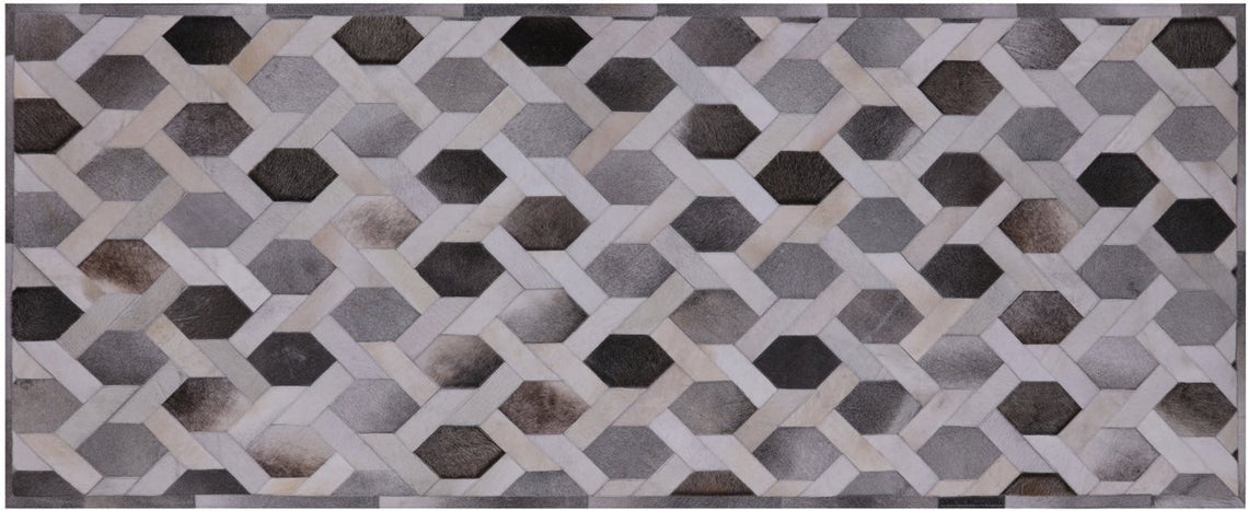 HANDMADE 100% Natural COWHIDE RUG | Patchwork Cowhide Area Rug | Real Cowhide Hallway Runner | Hair on Leather Cowhide Carpet | PR133