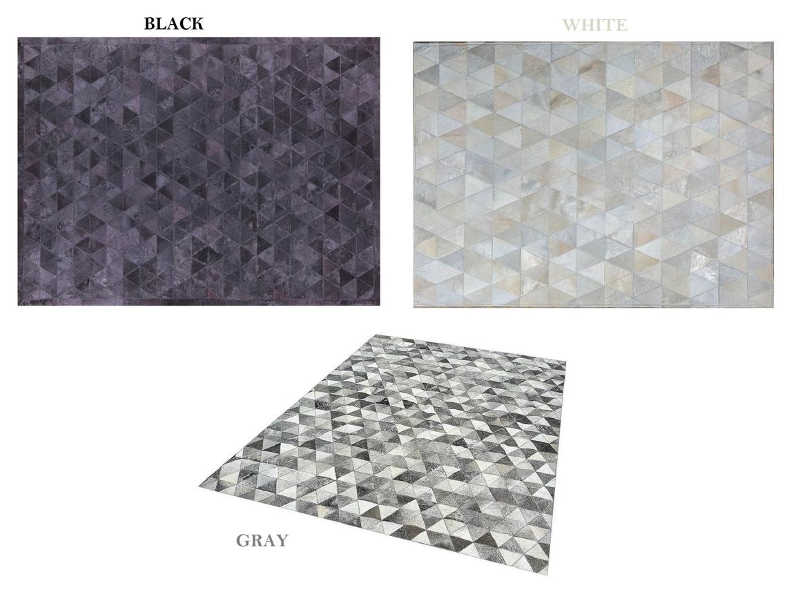 HANDMADE 100% Natural COWHIDE RUG | Patchwork Cowhide Area Rug | Real Cowhide Hallway Runner | Hair on Leather Cowhide Carpet | PR44