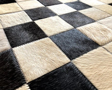 Load image into Gallery viewer, HANDMADE 100% Natural COWHIDE RUG | Patchwork Cowhide Area Rug | Real Cowhide Hallway Runner | Hair on Leather Cowhide Carpet | PR59

