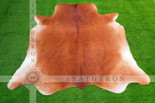 Load image into Gallery viewer, XLARGE (6 X 6 ft.) Exact As Photo, Brown COWHIDE RUG | 100% Natural Cowhide Rug | Hair-on Leather Cow Hide Rug | C376
