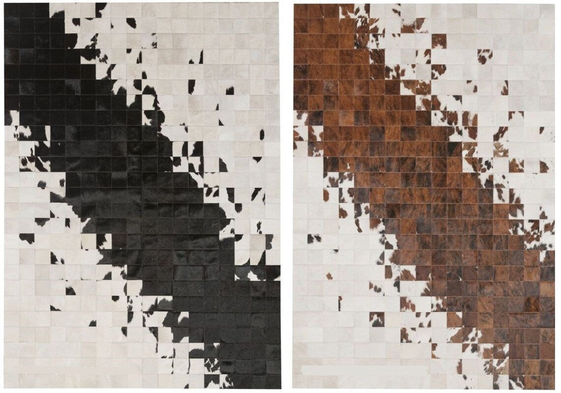 HANDMADE 100% Natural COWHIDE RUG | Patchwork Cowhide Area Rug | Real Cowhide Hallway Runner | Hair on Leather Cowhide Carpet | PR3