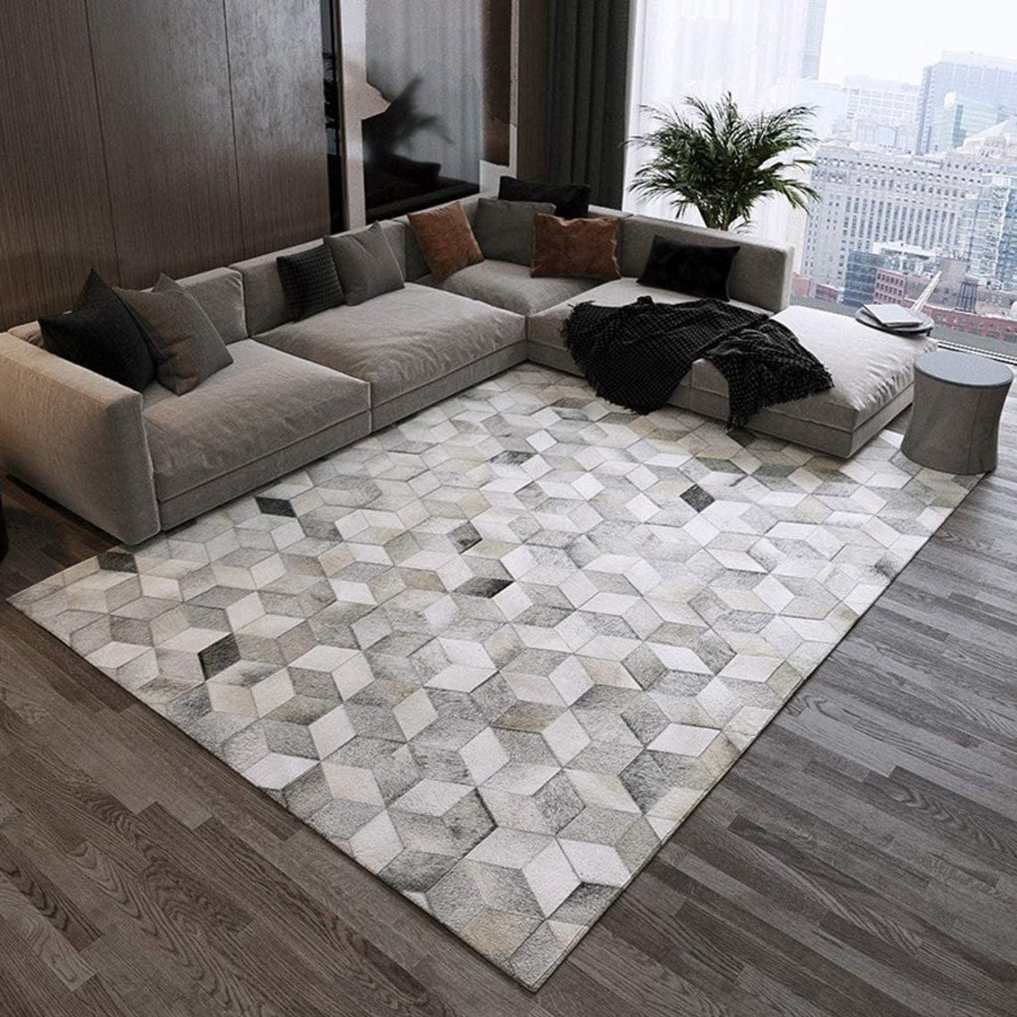 HANDMADE 100% Natural COWHIDE RUG | Patchwork Cowhide Area Rug | Real Cowhide Hallway Runner | Hair on Leather Cowhide Carpet | PR69